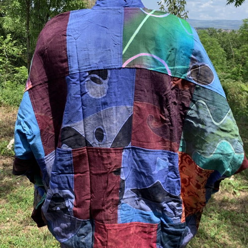 Vintage patchwork poncho new, handmade 90s bohemian style
