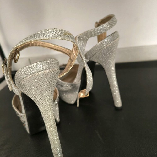 Women's wedding sandals like new, silver, size 36