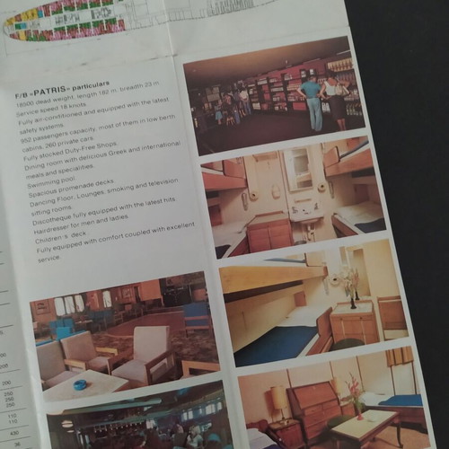Chandris Lines F/B Patris 1978 brochure