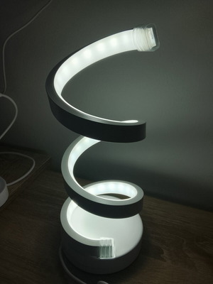 Spiral lamp with three white shades, new