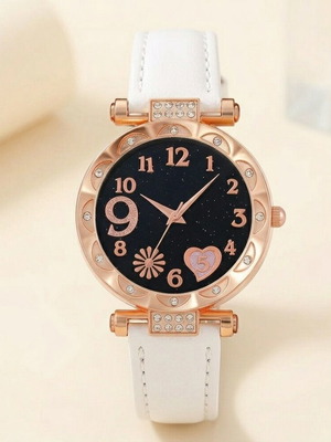 Women's watch new, white strap