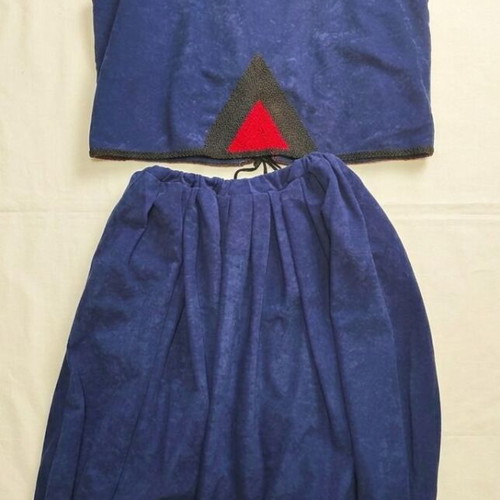 Cretan men's folk costume XL blue vest and gilota