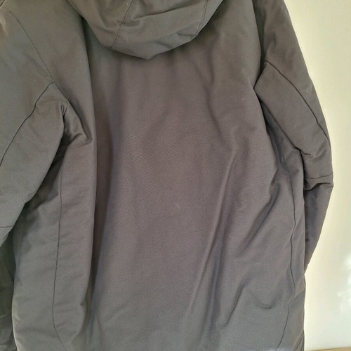 Adidas men's long jacket used with integrated hood and fur lining