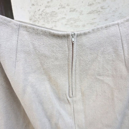 Wool pencil skirt like new, handmade, beige and white
