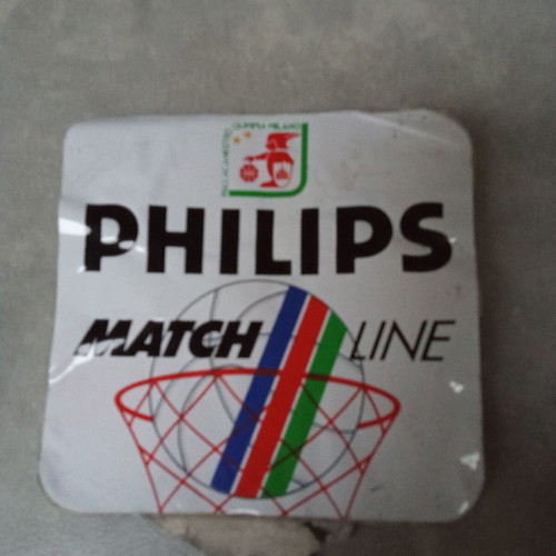Vintage Philips Matchline Olimpia Milano plastic sticker used from 1980s