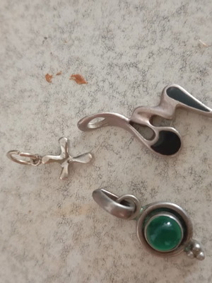 Silver hanging pendants new, set of three