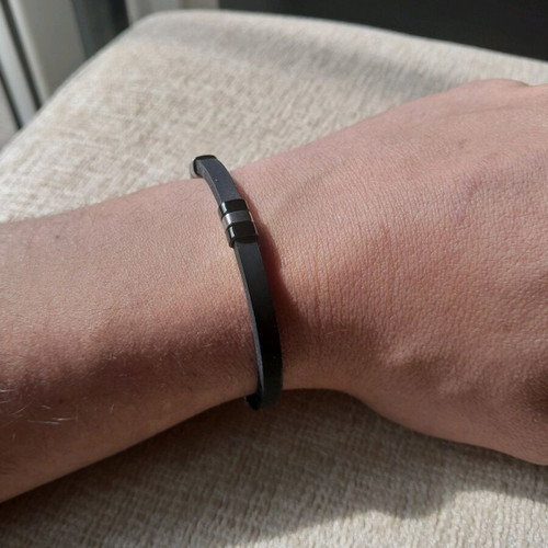 Men's bracelet J4 by Jewels and Gems, silver '925, new, black