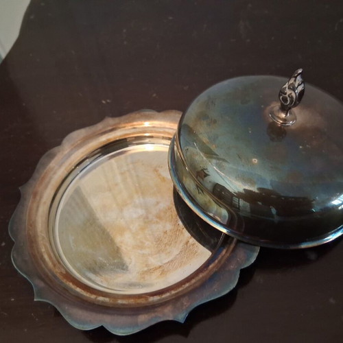 Mini dish with lid like new, diameter 12.5 cm