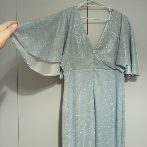 Abysse evening dress L 40 12 like new, gray with strass