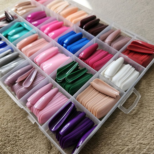 Fake nails and stickers used, 2 cases with matte colors