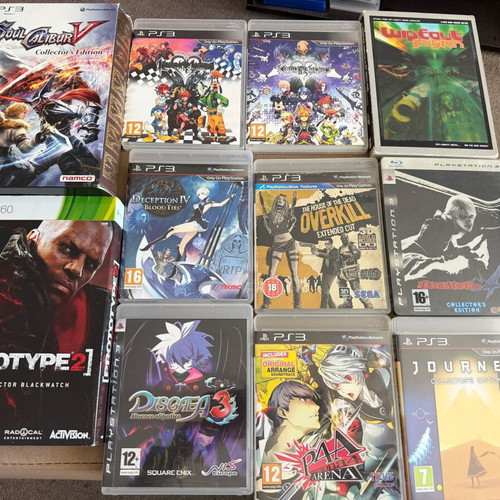PS3 and Xbox 360 game bundle, used, 8 games including collectors editions