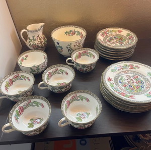 Vintage set λεπτή πορσελάνη  Coalport σετ τσαγιού  model Indian tree