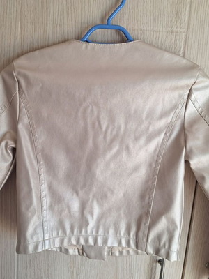 Miss Evita faux leather jacket size 10, gold beige