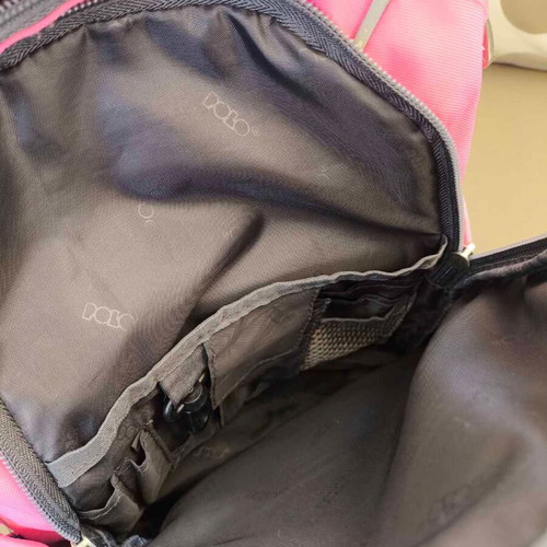 Polo backpack for girls like new, pink with reinforced back