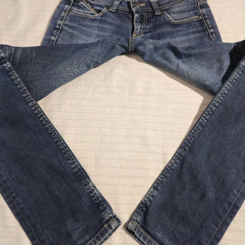 Staff cotton low-rise jeans used, size 25 XS, blue
