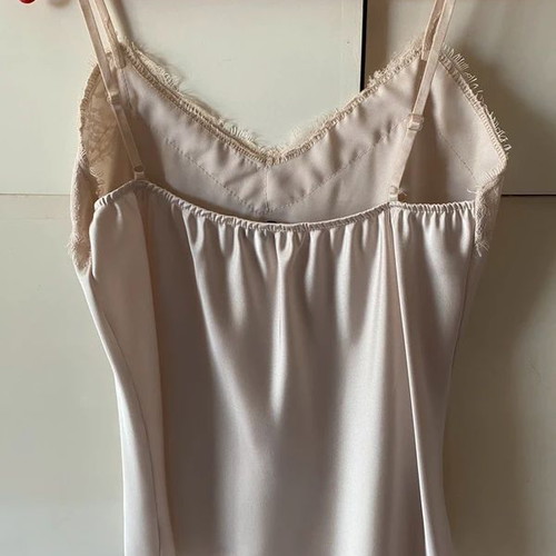 Celestino satin top with lace like new, beige, size M