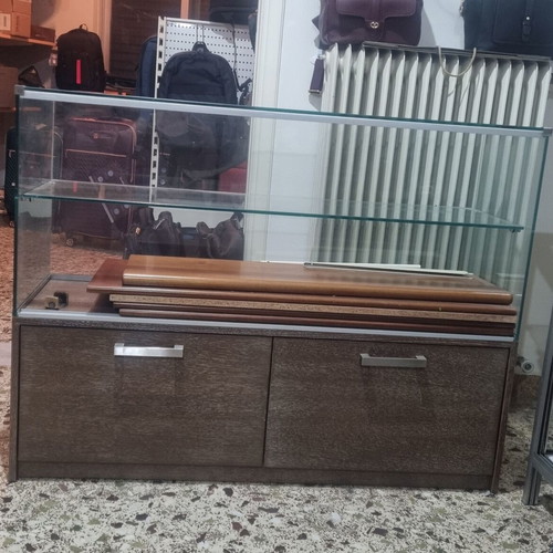 Wooden store display cabinet with cupboards used, 4 pieces 120x40 cm