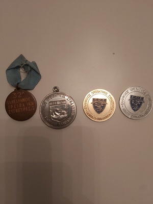 Commemorative Medals of the Greek Mountaineering Association used, set of 4