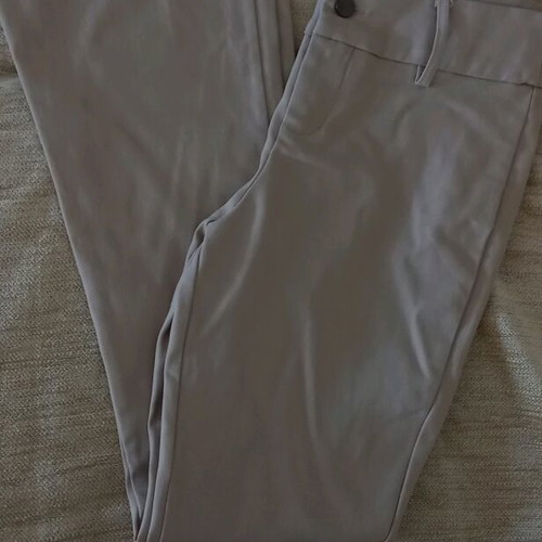 Beige bell-bottom pants new with belt, size XS