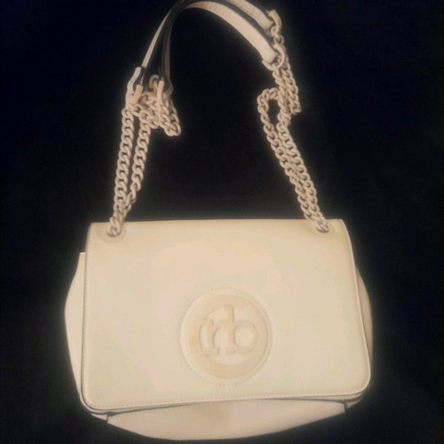 Roccobarocco leather shoulder bag like new, white