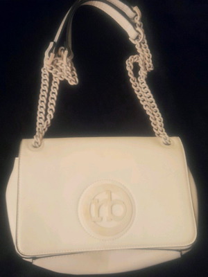 Roccobarocco leather shoulder bag like new, white