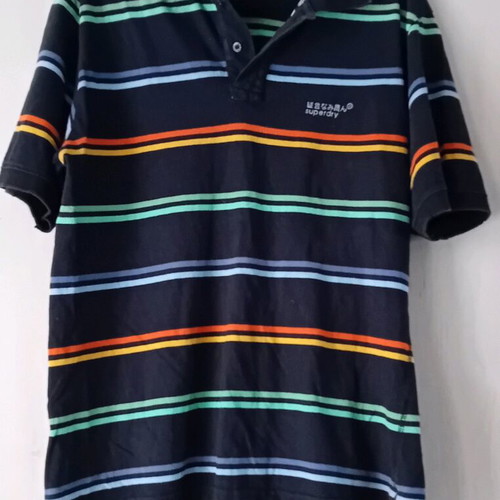 Superdry Striped Men's Polo T-Shirt L/XL Like New