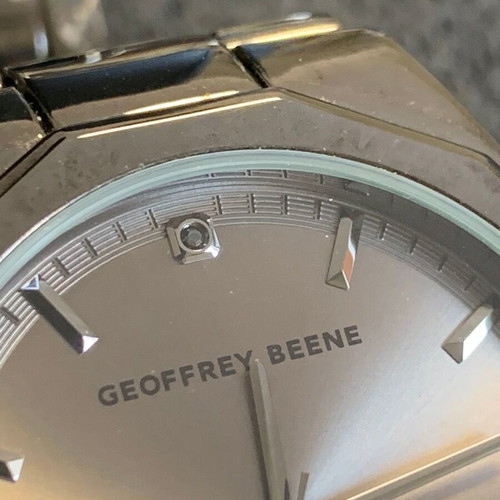 Geoffrey Beene Black Diamond men's watch used with gray dial