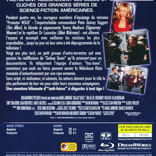 Galaxy Quest Blu-ray movie, science fiction comedy adventure