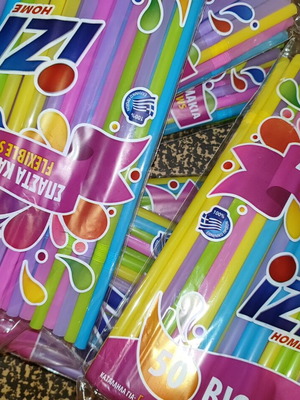 Izi Home colorful flexible straws set of 6 packs (300 pcs) new