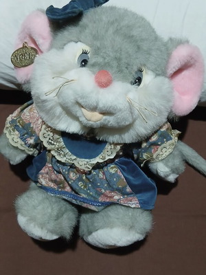 Vintage λούτρινο ποντικάκι Noel 1992 σαν καινούργιο, 30cm ύψος