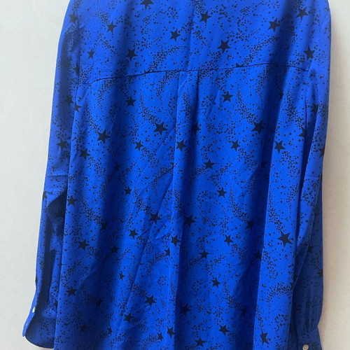 M&S collection shirt blue electric with black stars like new