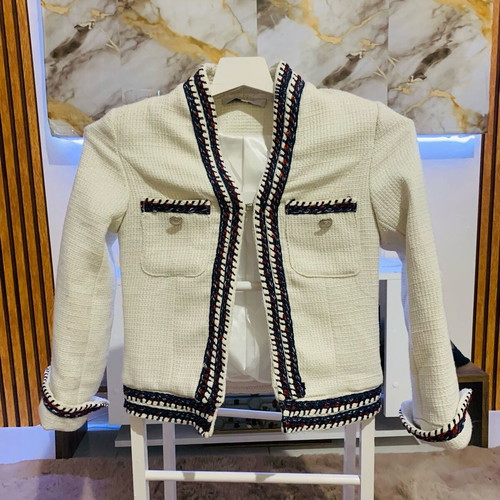 Chanel women's knitted jacket like new, white, size L