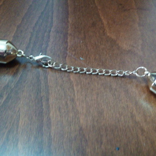 Oversized statement necklace with knitted chains used, blue and gold
