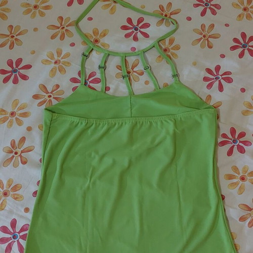 Summer sleeveless top used, size S, green/lime