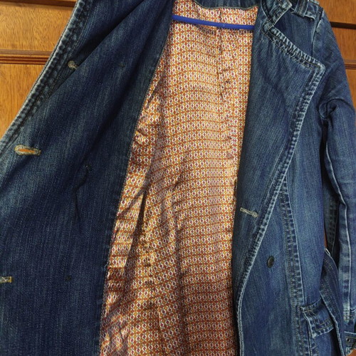 Denim trench coat Bershka medium like new, blue