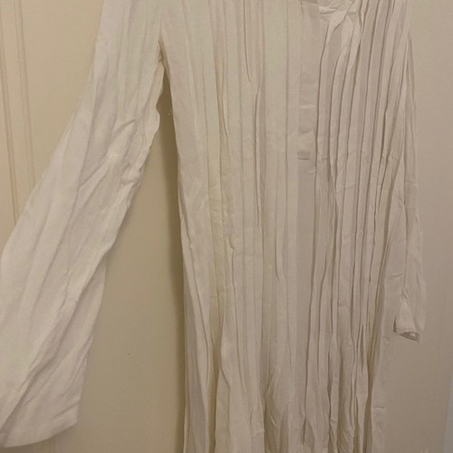 Milla dress used, white with pleated details, size M