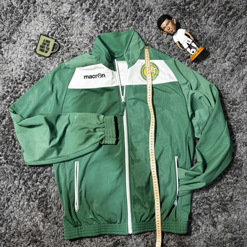Macron green and white volleyball jacket, size M