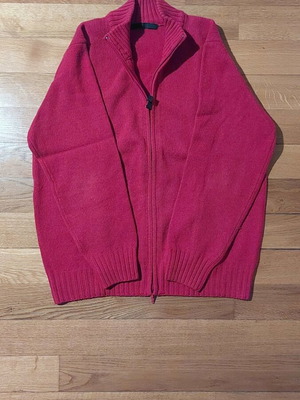 Ungaro wool full zip jacket like new, red, size XL