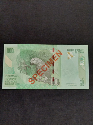 SPECIMEN. CONGO 1000 FRANCS.