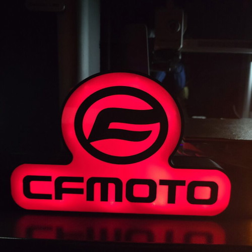 3D Printed CFMOTO Lamp like new with LED strip and USB power
