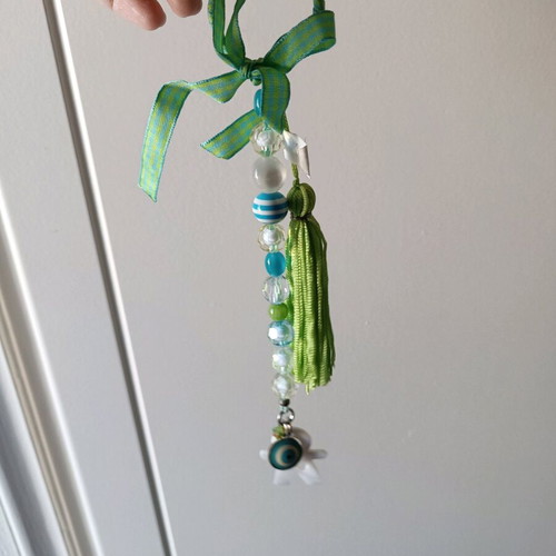 Handmade lucky charm for newborn baby new in green shades