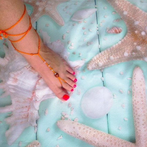 Barefoot jewelry for feet new orange