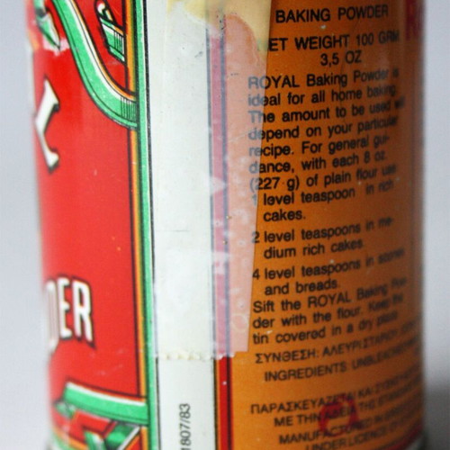 Royal Baking Powder Vintage 80's Greek Retro Metal Tin sealed
