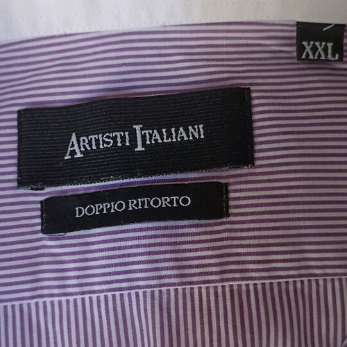 Artisti Italiani men's striped purple white shirt XXL like new