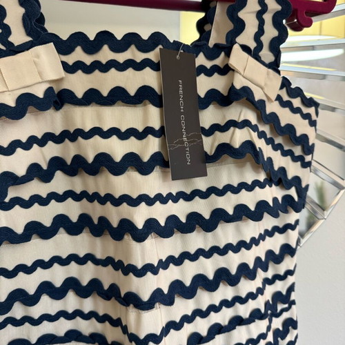 Mini dress French Connection new, cream and navy with bow details