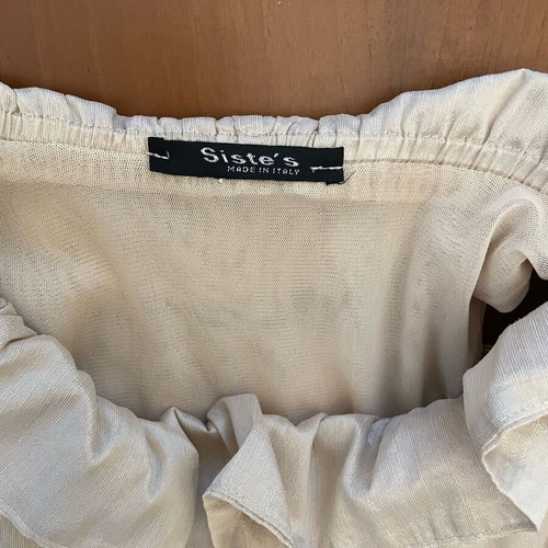 Blouse-Top With Basque Like New, Beige, Size S