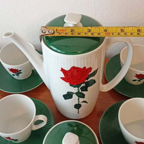 Vintage porcelain coffee and dessert set Seltmann Weiden Bavaria used