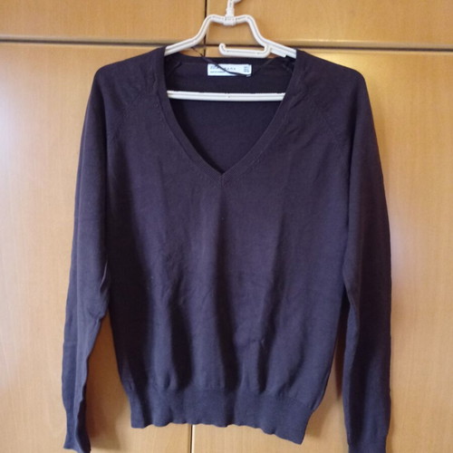 Zara women's long-sleeve thin brown shirt medium used