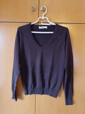 Zara women's long-sleeve thin brown shirt medium used