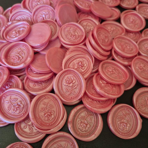 Handmade wax seal stamp pink iridescent shade, pack of 120